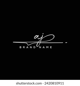 AJ letter beauty handwriting vector logo.