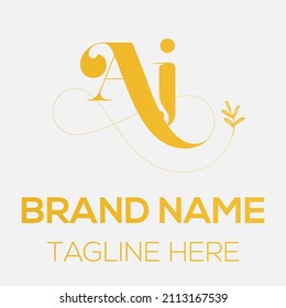 AJ letter design logo logotype icon concept with serif font and classic elegant style look vector illustration. AB Letter Logo Design Template Vector Illustration.

