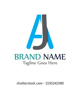 AJ letter logo creative modern template vector design 