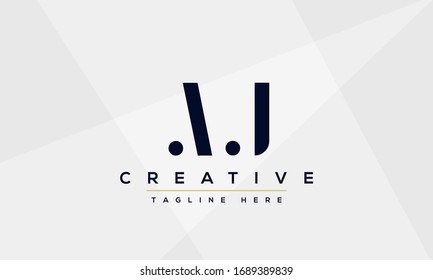 Diseño del logotipo de la carta AJ. Ilustración vectorial del icono Creative Modern A J Letters.