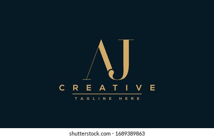 Diseño del logotipo de la carta AJ. Ilustración vectorial del icono Creative Modern A J Letters.