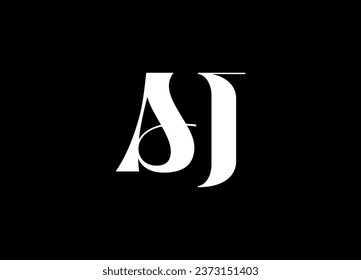 Diseño del logotipo de la carta de AJ y diseño del logotipo de monograma