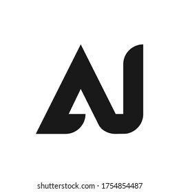 Diseño de logotipo de letras AJ con estilo sencillo