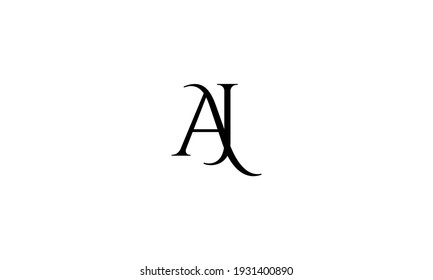 Diseño de logotipo de letras AJ con estilo sencillo