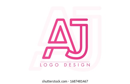 AJ Letter Logo Design Template Vector
