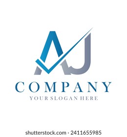 Design-Vorlage für AJ-Buchstaben-Logo, Vektorgrafik. Creative Initials Buchstaben AJ Logo Konzept.