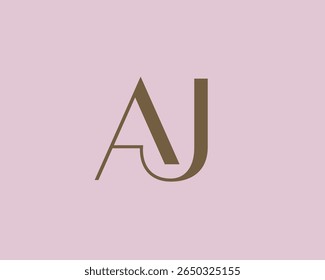 AJ letter logo icon design. Classic style luxury initials monogram.