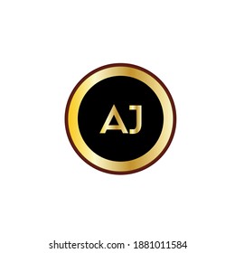 aj letter logo sign with arrow