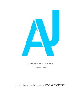 AJ letra logotipo vetor design em fundo de cor branca AJ letra logotipo ícone design