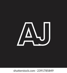 AJ letter, monogram, logo vector, template, design, minimal, black white, color,