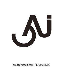Letra aj diseño de logotipo vectorial 