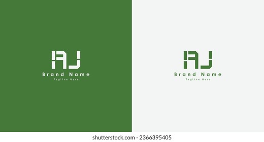 Diseño del logotipo vectorial de las letras de AJ