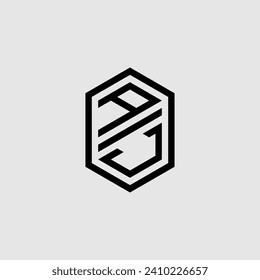 AJ line geometric monogram with high quality professional design that will print well