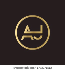 AJ Logo Design Circle Typography Vector Template. Creative Letter AJ Logo Vector