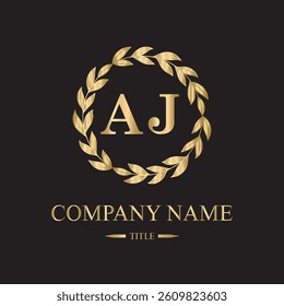  AJ logo initial letter luxury royal logo. template symbol. modern golden luxury logo. abstract monogram vector letter mark brand fashion. icon  business monogram boutique font Clothing minimalist.