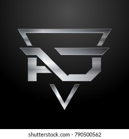 AJ Logo, Monogram, Metal