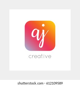AJ logo, vector. Useful as brand symbol, app icon, alphabet element, clip-art.