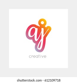 AJ logo, vector. Useful as brand symbol, app icon, alphabet element, clip-art.