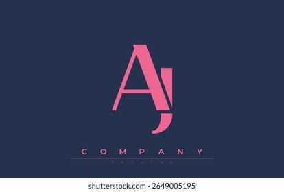 AJ Modern Initials Logo Design. Branding logo with stylized initials showcasing bold design and modern aesthetic. Ideal for professional business branding or creative projects focusing on minimalistic