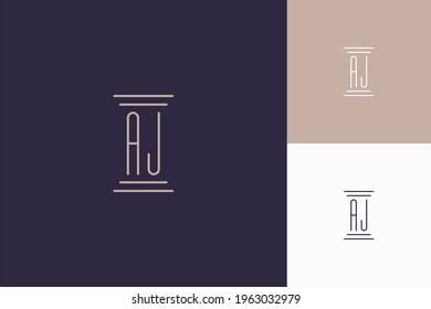 AJ monogram initials design for law firm logo inspiration