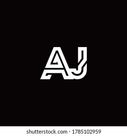 Logo de monograma de AJ con plantilla de diseño de línea abstracta