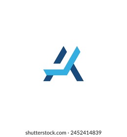 AJ monogram logo with blue tone color.