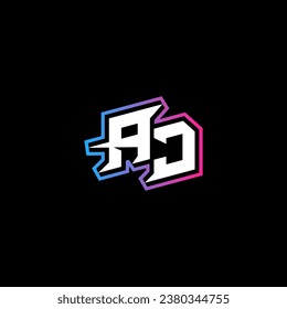 AJ monogram logo design with abstract shape concept in vector