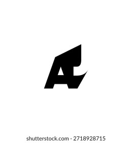 AJ Negative Space Monogram Logo - Modernes minimales Buchstabendesign