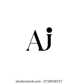 AJ Negative Space Monogram Logo - Modernes minimales Buchstabendesign