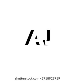Logotipo del monograma del espacio negativo de AJ – diseño minimalista moderno de la marca de letras