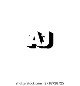 AJ Negative Space Monogram Logo - Modernes minimales Buchstabendesign