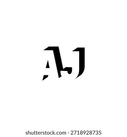 AJ Negative Space Monogram Logo - Modernes minimales Buchstabendesign