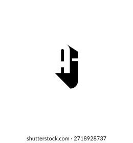 AJ Negative Space Monogram Logo - Modernes minimales Buchstabendesign