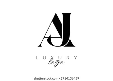 AJ Serif Letter Monogram Typography Logo for Elegant Premium Branding Identity