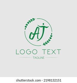 Logo de la firma AJ con borde circular alrededor