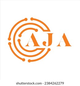 AJA letter design.AJA letter technology logo design on white background.AJA Monogram logo design for entrepreneur and business.