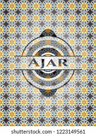 Ajar arabic style emblem. Arabesque decoration.