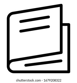 Ajar book icon. Outline ajar book vector icon for web design isolated on white background