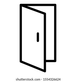 Ajar door icon. Outline ajar door vector icon for web design isolated on white background