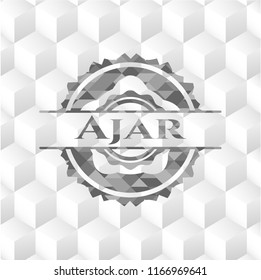 Ajar grey emblem with cube white background
