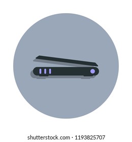 ajar icon in badge style. One of web collection icon can be used for UI, UX