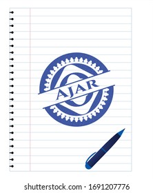 Ajar pen effect. Blue ink. Vector Illustration. Detailed.