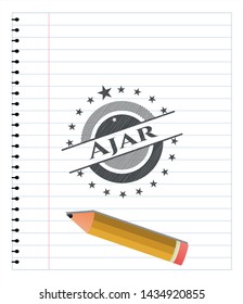Ajar pencil strokes emblem. Vector Illustration. Detailed.