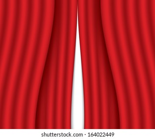 ajar red curtain. vector illustration. eps10