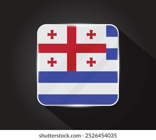 Ajaria-Flagge glänzend quadratisch Symbolgrafik 