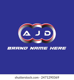 AJD letter logo vector unique attractive creative modern initial design white color on blue color background AJD letter logo icon design
