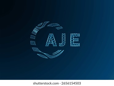 Diseño de Vector de logo AJE low poly letter. Diseño del logotipo de poliéster inferior AJE. Diseño único del logotipo de baja poli AJE.