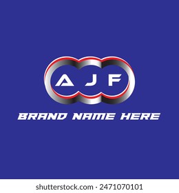 AJF letter logo vector unique attractive creative modern initial design white color on blue color background AJF letter logo icon design
