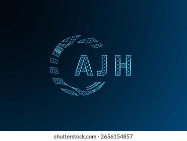 AJH diseño de Vector de logotipo de letra baja poli. AJH diseño de logotipo de poliéster inferior. AJH diseño único de logotipo de baja poli.
