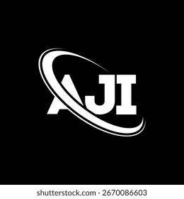 Logo de AJI. Diseño de logo de la letra AJI. Logotipo de AJI inicial enlazado con el círculo y el logotipo del monograma en mayúsculas. Tipografía AJI para tecnología, negocio y marca inmobiliaria.